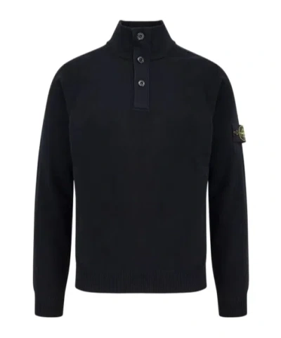 STONE ISLAND STONE ISLAND HALF-BUTTON KNITTED JUMPER