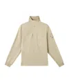 Stone Island Half-snap Sweatshirt With Pocket And Ribbed Iays In Nude