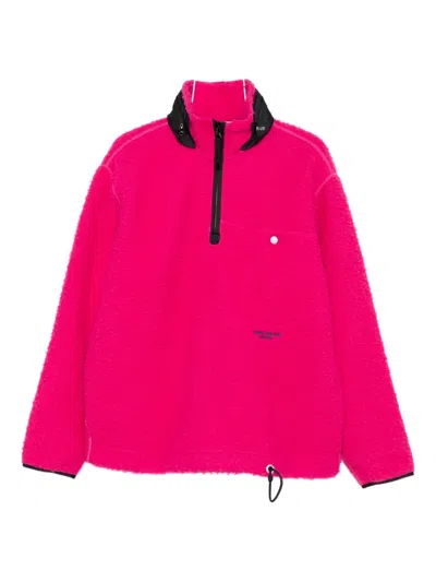 Stone Island Half-zip Fleece Sweatshirt In Pink