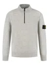 Stone Island Half-zip High-neck Jumper In Gray
