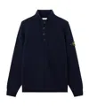 Stone Island Long Sleeve Knit Sweater With Removable Patch In Blue