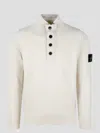 Stone Island Compass-badge Wool Blend Jumper In White