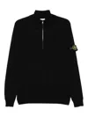 Stone Island Half-zip Wool Sweater In Black