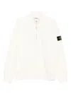 Stone Island Half-zip Logo-patch Sweatshirt In White