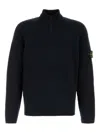 Stone Island Half-zip Ribbed Sweater In Black