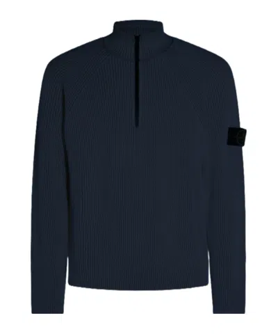 Stone Island Half-zip Sweater In Blue