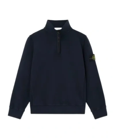 Stone Island Half-zip Sweatshirt In Black