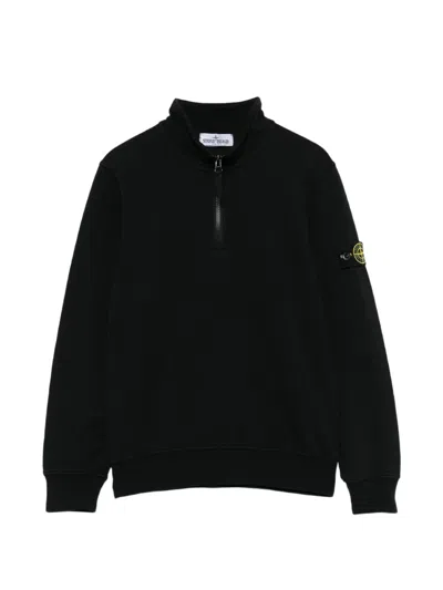 Stone Island Kids' Half-zip Sweatshirt In Burgundy