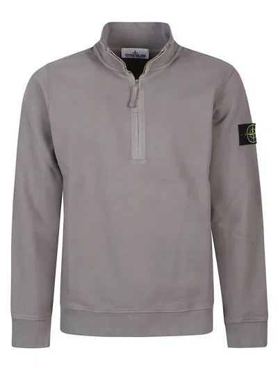 Stone Island Half Zip Sweatshirt In Gray