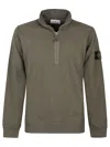 Stone Island Half Zip Sweatshirt In Green