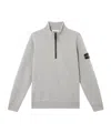 Stone Island Half-zip Sweatshirt With Patch Pockets In Dust And Gray Mixed Color