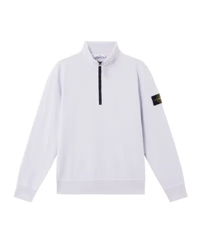 Stone Island Half-zip Sweatshirt With Patch Pockets In Lilac
