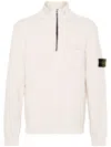 STONE ISLAND STONE ISLAND HALF ZIPPER BOUCLÉ SWEATER CLOTHING