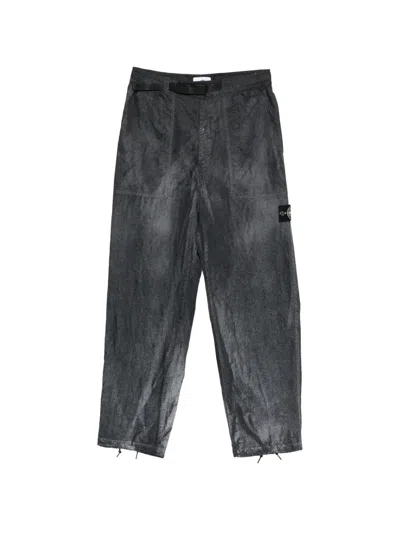 Stone Island Hand Sprayed Reflective Trousers In Black