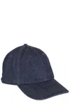 Stone Island Blue Logo Baseball Hat In Blue