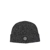 Stone Island Beanie With Reflective Coating And Compass Patch In Blue