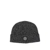 Stone Island Beanie With Reflective Coating And Compass Patch In Blue