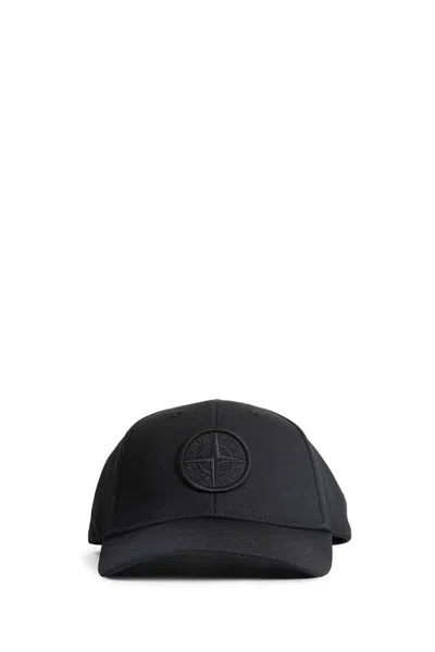 Stone Island 910001 Cotton Baseball Cap In Black
