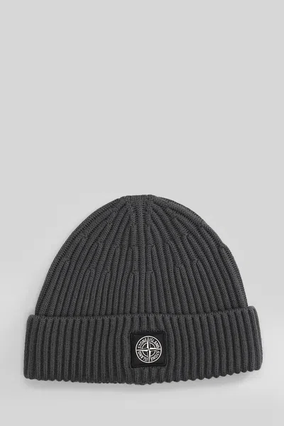STONE ISLAND HATS IN GREY WOOL