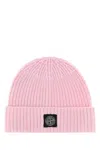 Stone Island Light Rws Geelong Wool Beanie In Pink