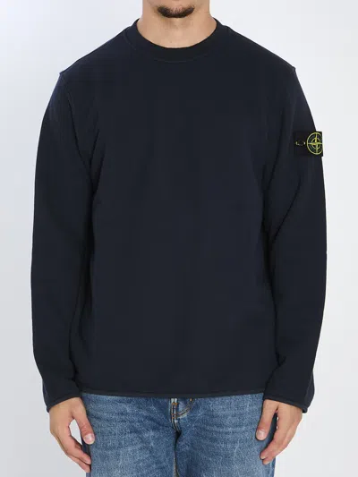 Stone Island Heavy Cotton Crewneck Sweatshirt In Gray