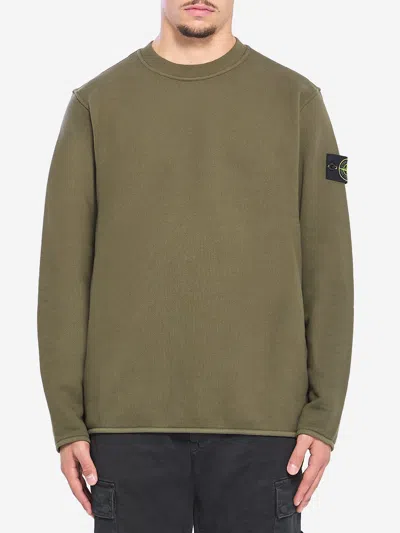 STONE ISLAND HEAVY COTTON CREWNECK SWEATSHIRT