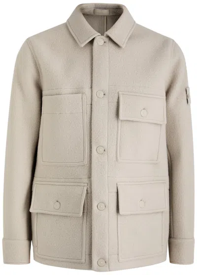 Stone Island Heavy Melton Ghost Wool-blend Jacket In Beige | ModeSens