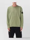 Stone Island Heavyweight Cotton Jersey Long Sleeve Top In Green