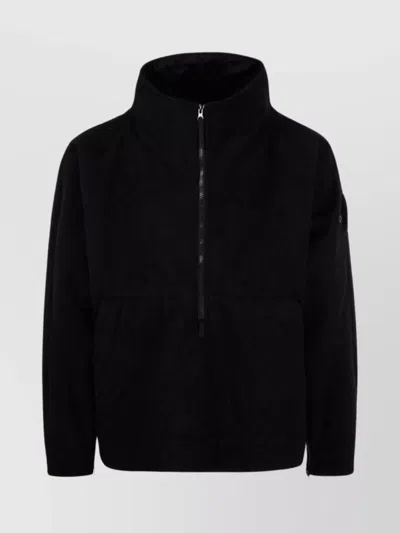 Stone Island High Collar Front Pocket Long Sleeves Jacket In Black