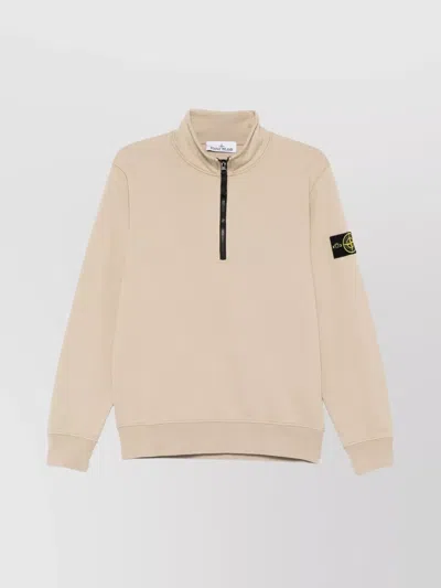 STONE ISLAND HIGH COLLAR RIBBED CUFFS SWEATER