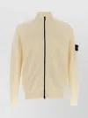 Stone Island Logo Badge Cardigan Sweaters And Cardigans White