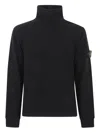 Stone Island High-neck Badge Sweatshirt In Black