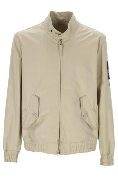 Stone Island High-neck Bomber Jacket In Beige