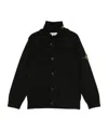 Stone Island High-neck Button Cardigan In Black