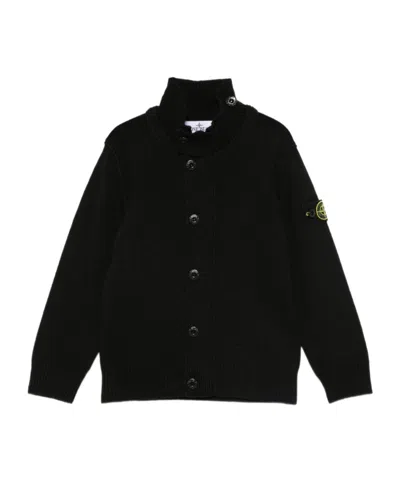 STONE ISLAND STONE ISLAND JUNIOR STAND COLLAR CARDIGAN