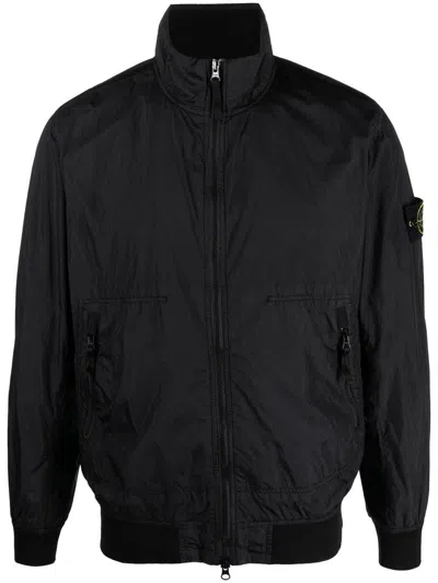 Stone Island High-neck Lightweight Jacket In Schwarz