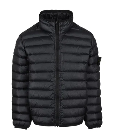 Stone Island High-neck Padded Jacket In Blue
