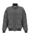 Stone Island Grey Down-tc Stretch Nylon Down Jacket In Gray