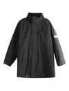 Stone Island High-neck Patch-pocket Coat In Black