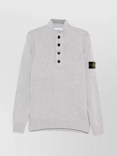 STONE ISLAND HIGH NECK RIBBED SWEATER