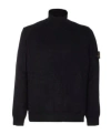 Stone Island Logo Roll-neck Jumper In Black
