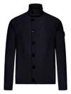 Stone Island High-neck Cardigan With Logo Patch