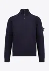 Stone Island Premium Wool Blend Sweater In Blue
