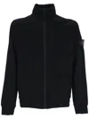 Stone Island Sweater Wool Blend Standing Collar In Blue