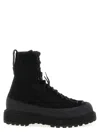 Stone Island Hiking Boot With Dual Lacing And Lug Sole In Black
