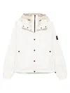 Stone Island Hooded Quilted Blouson Jacket In White