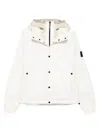 Stone Island Hooded Quilted Blouson Jacket In White