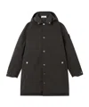Stone Island Hooded Buttoned Coat In Brown