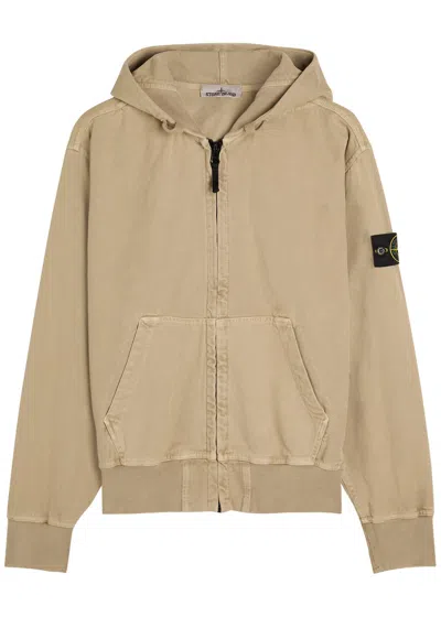 Stone Island Hooded Canvas Work Jacket In Neutral