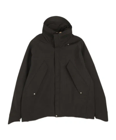 Stone Island Hooded Casual Jacket In Black